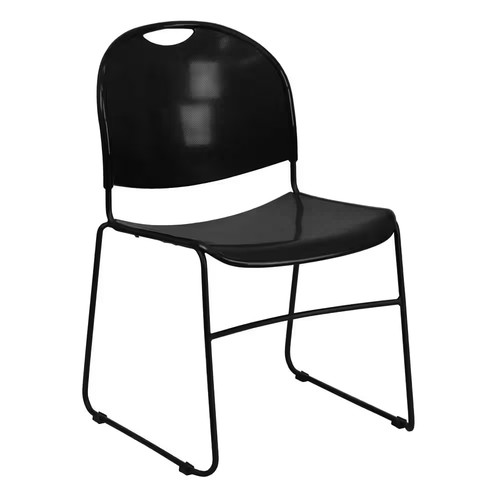 Plastic stackable side chair - side,