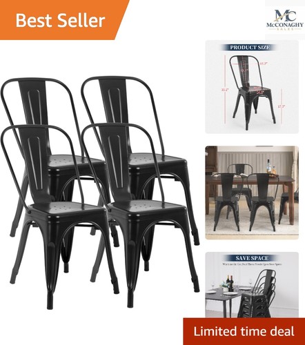 Elegant black stackable tolix - elegant,